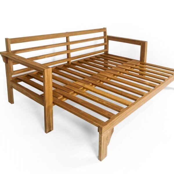 sofa ogrodowa rozsuwana z poduchami teak 1