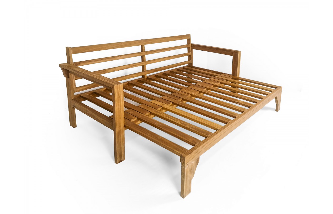 sofa ogrodowa rozsuwana z poduchami teak 1