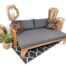 sofa ogrodowa rozsuwana z poduchami teak 2