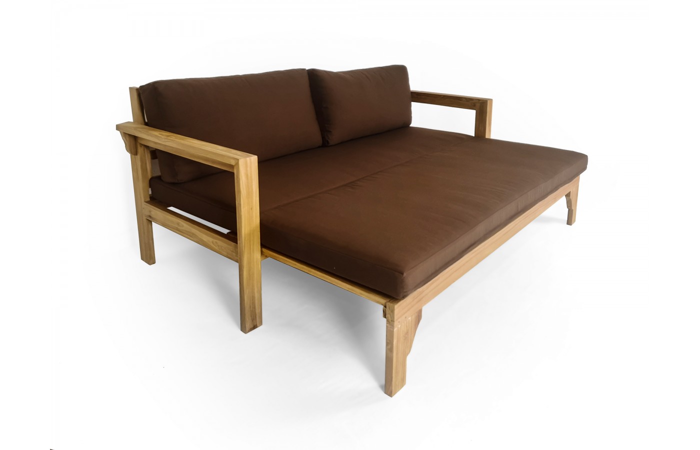 sofa ogrodowa rozsuwana z poduchami teak 4