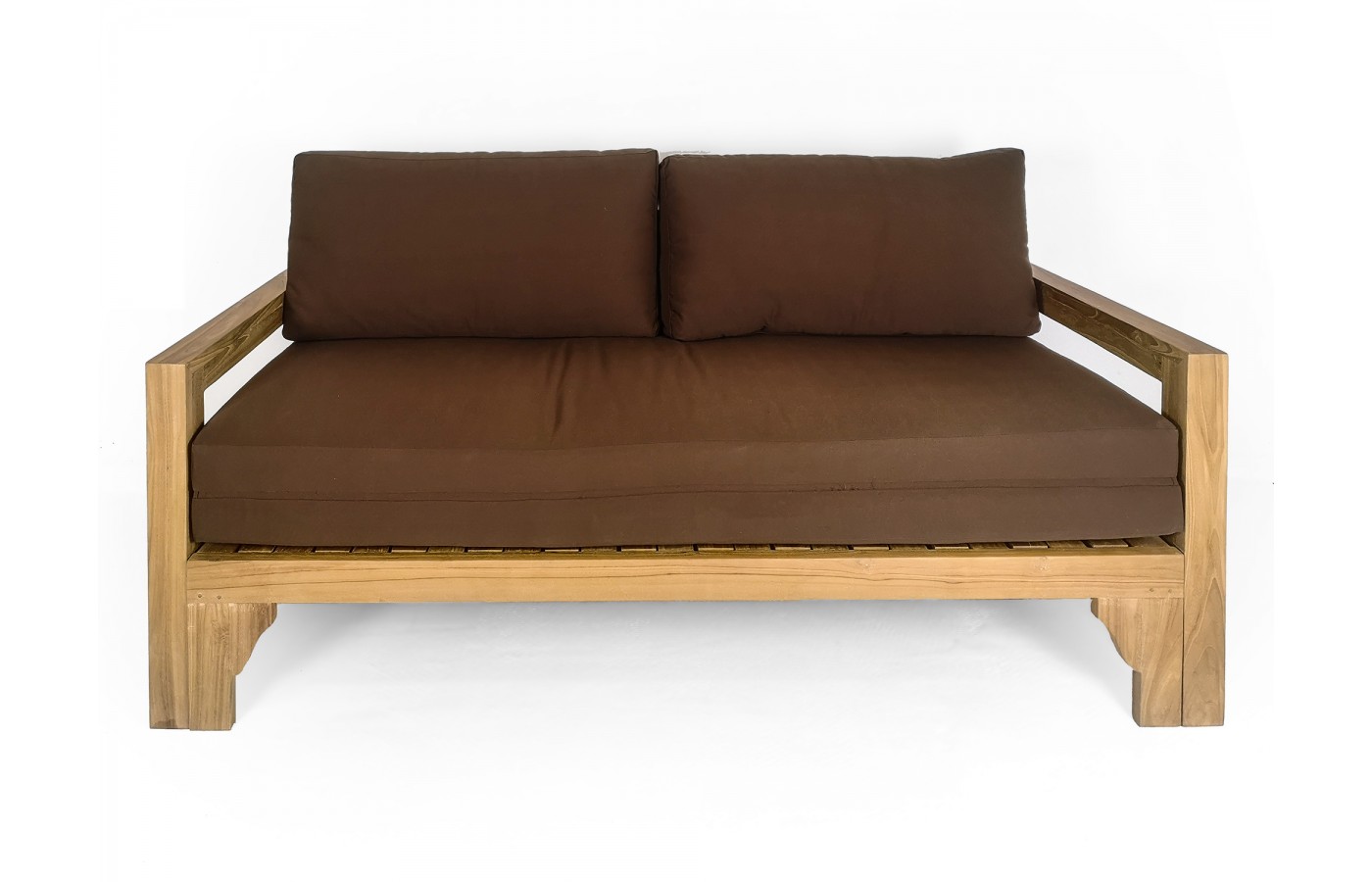 sofa ogrodowa rozsuwana z poduchami teak 5